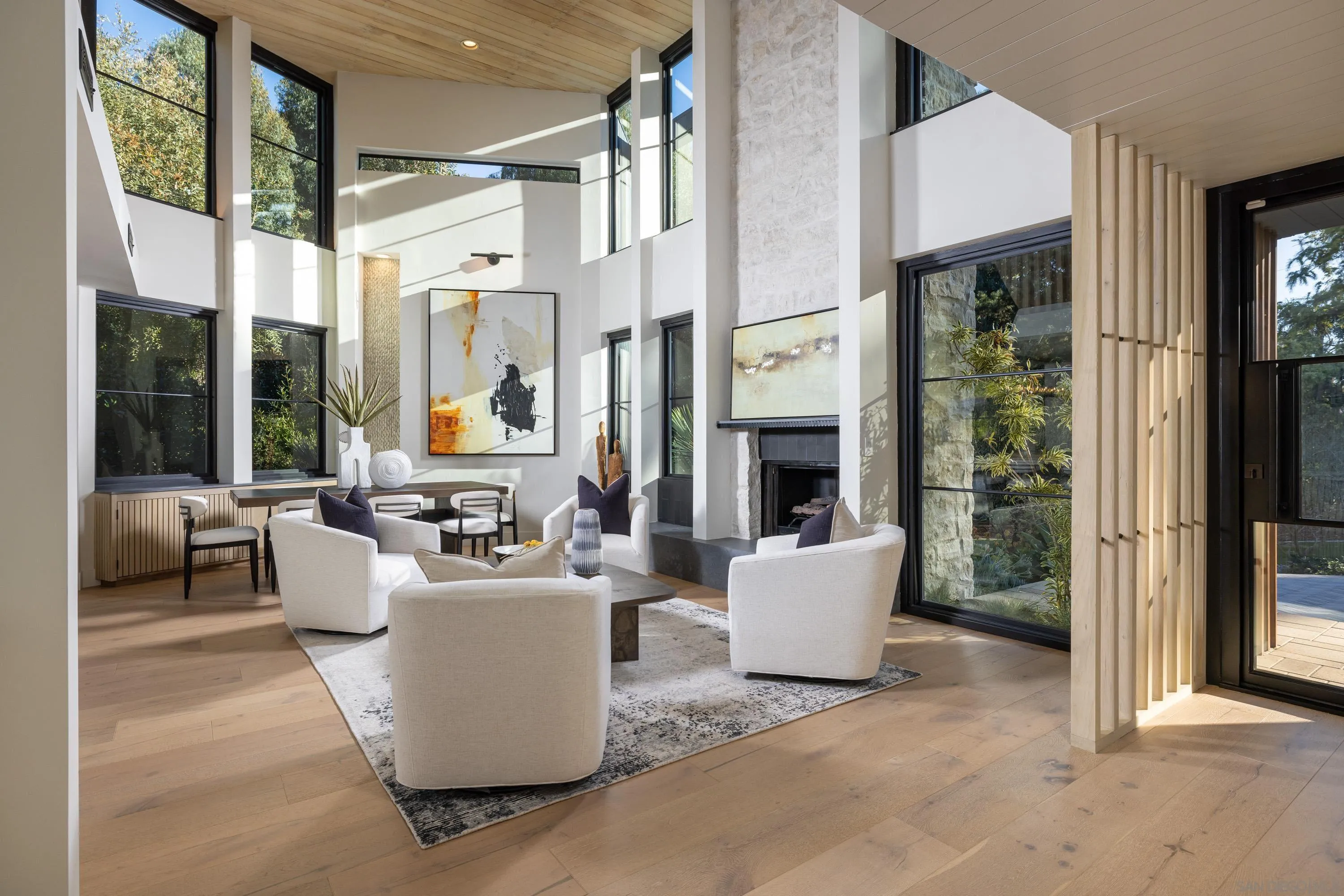 4954 Sun Valley Road Del Mar, CA 92014 - Photo 4 of 31 a living room with furniture and a fireplace