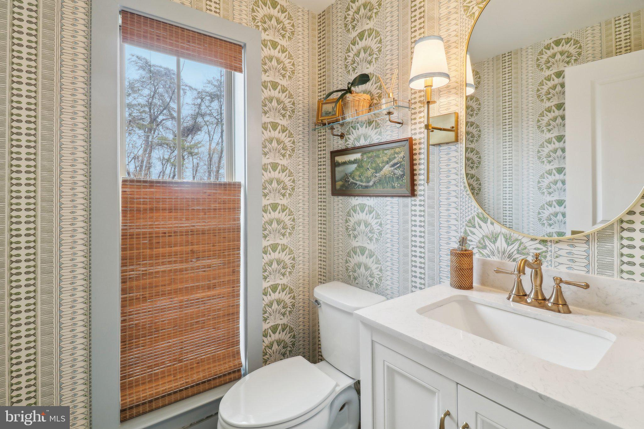 2256 South Glebe Road Arlington, VA 22206 - Photo 23 of 53 a bathroom with a sink a toilet and shower curtain