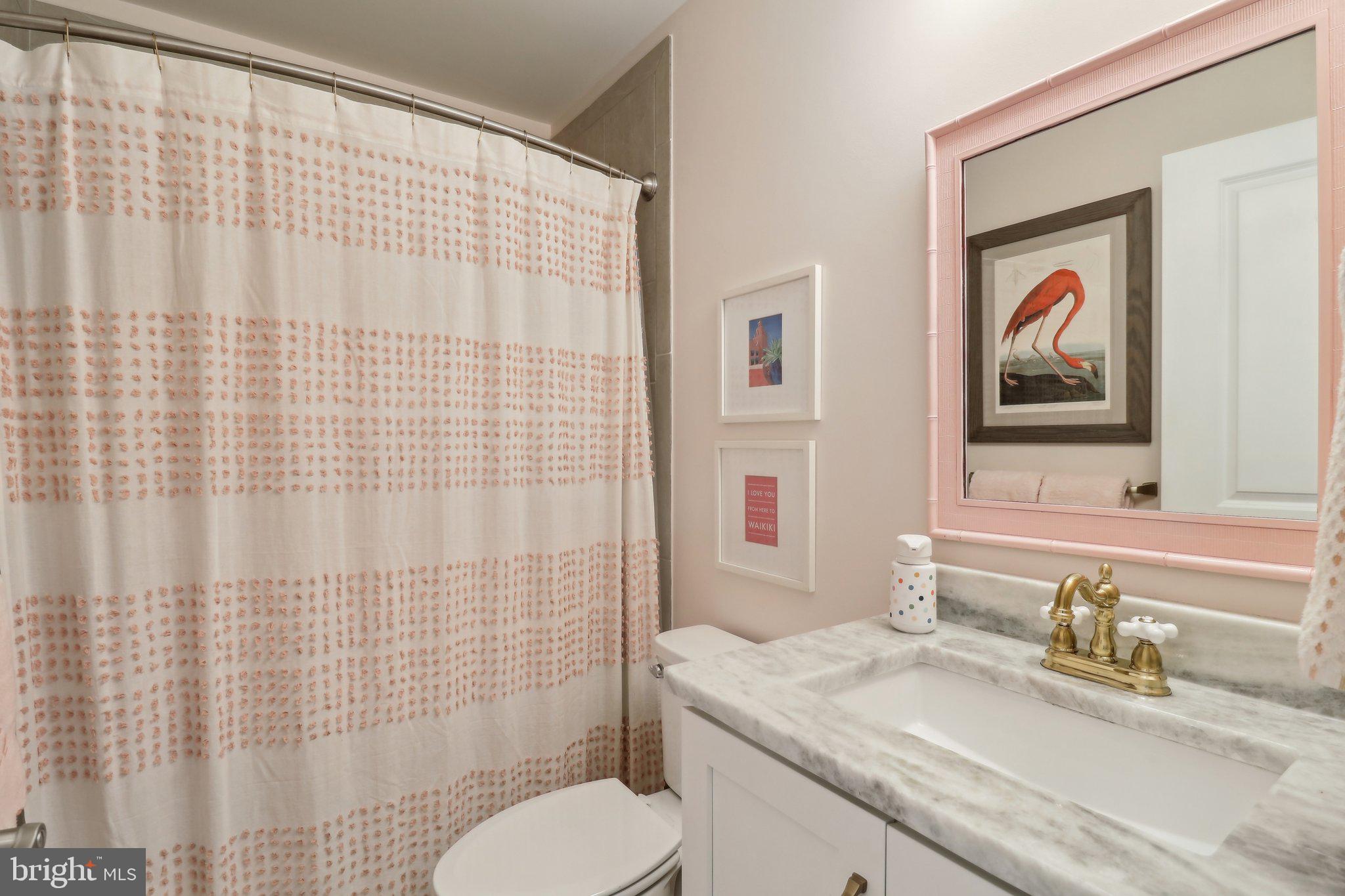 2256 South Glebe Road Arlington, VA 22206 - Photo 42 of 53 a bathroom with a granite countertop sink and a mirror