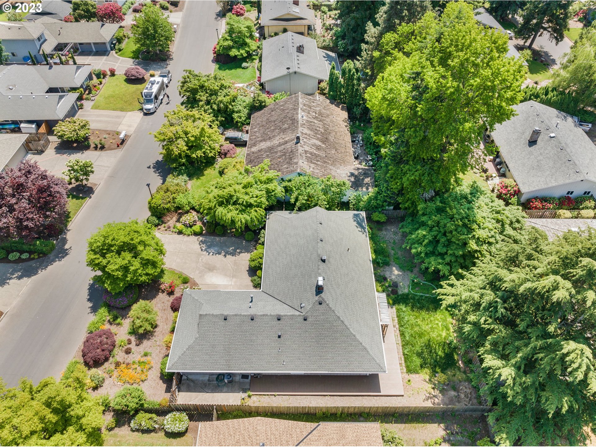 17875 Southwest Shawnee Trail Tualatin, OR 97062 - Photo 37 of 44 an aerial view of a house with yard swimming pool and outdoor seating