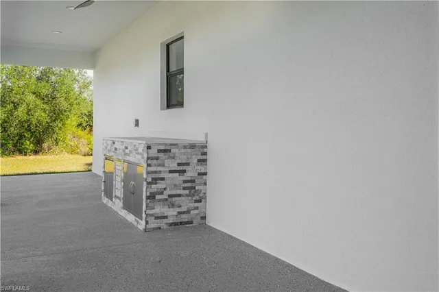 a view of a yard with an outdoor space