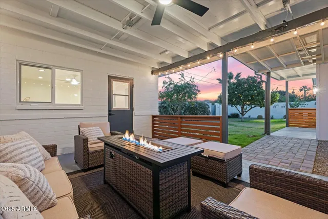 a outdoor space with patio furniture