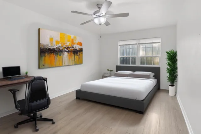 an empty room with a window