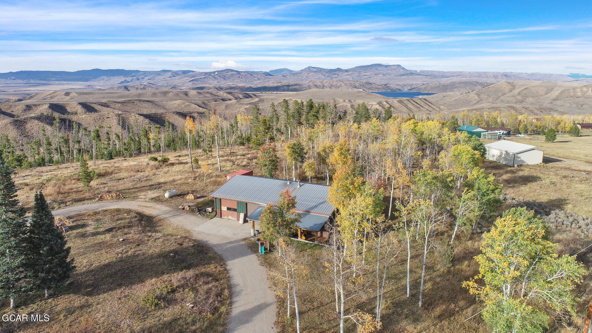 a view of lake and mountain