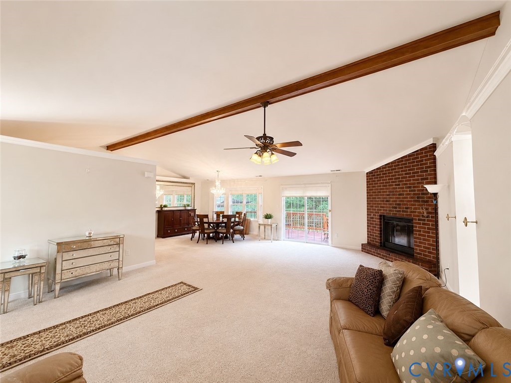 Undisclosed Address Rice, VA 23966 - Photo 9 of 31 Spacious living area featuring a brick fireplace,