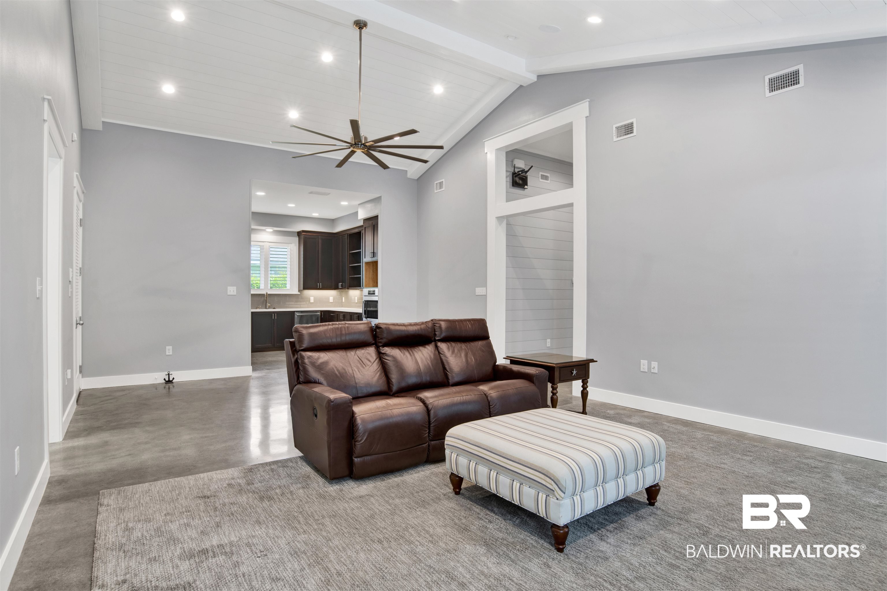 27980 Canal Road Orange Beach, AL 36561 - Photo 21 of 46 Living room with recessed lighting and ceiling fan