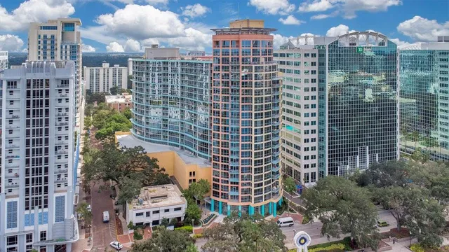 a view of a balcony with city view