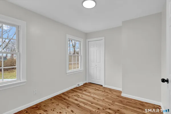 a view of a livingroom with a window