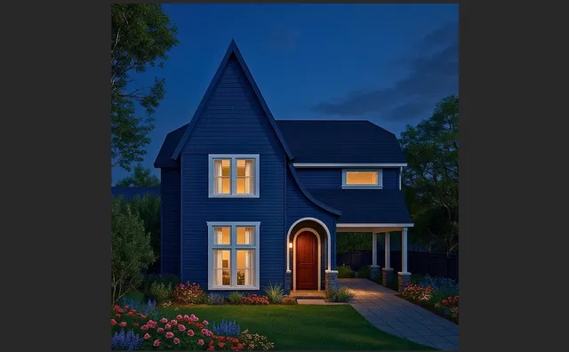 a front view of a house