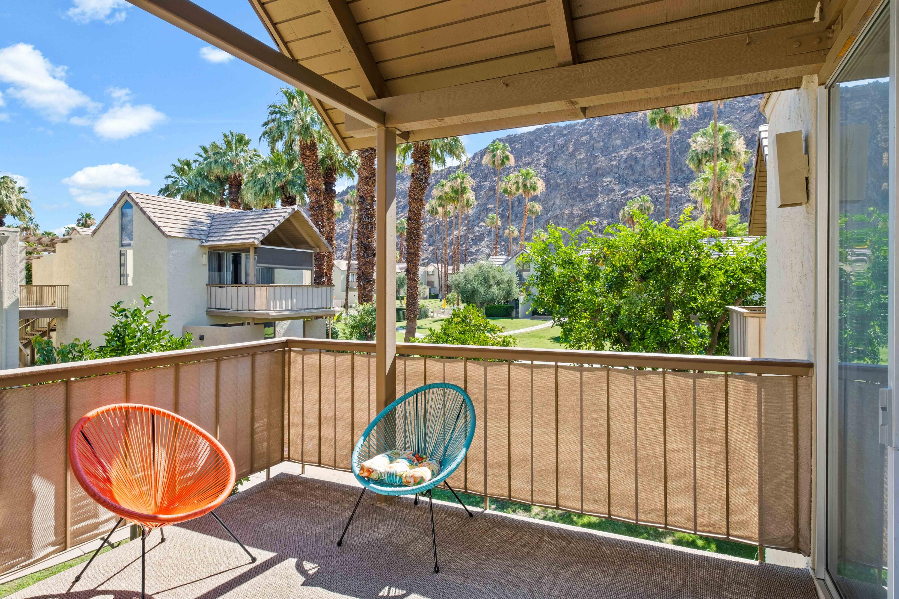 78130 Cortez Lane, Unit 56 Indian Wells, CA 92210 - Photo 11 of 31 a view of a chair and table in the balcony