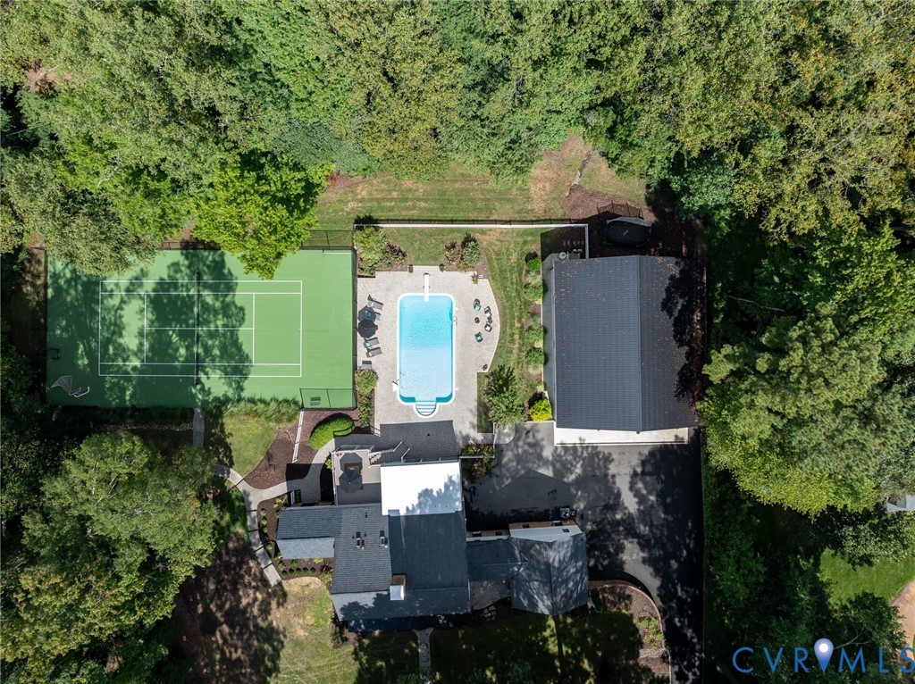 9804 Kingsbridge Road Henrico, VA 23238 - Photo 48 of 50 an aerial view of a house with outdoor space pool seating area and yard