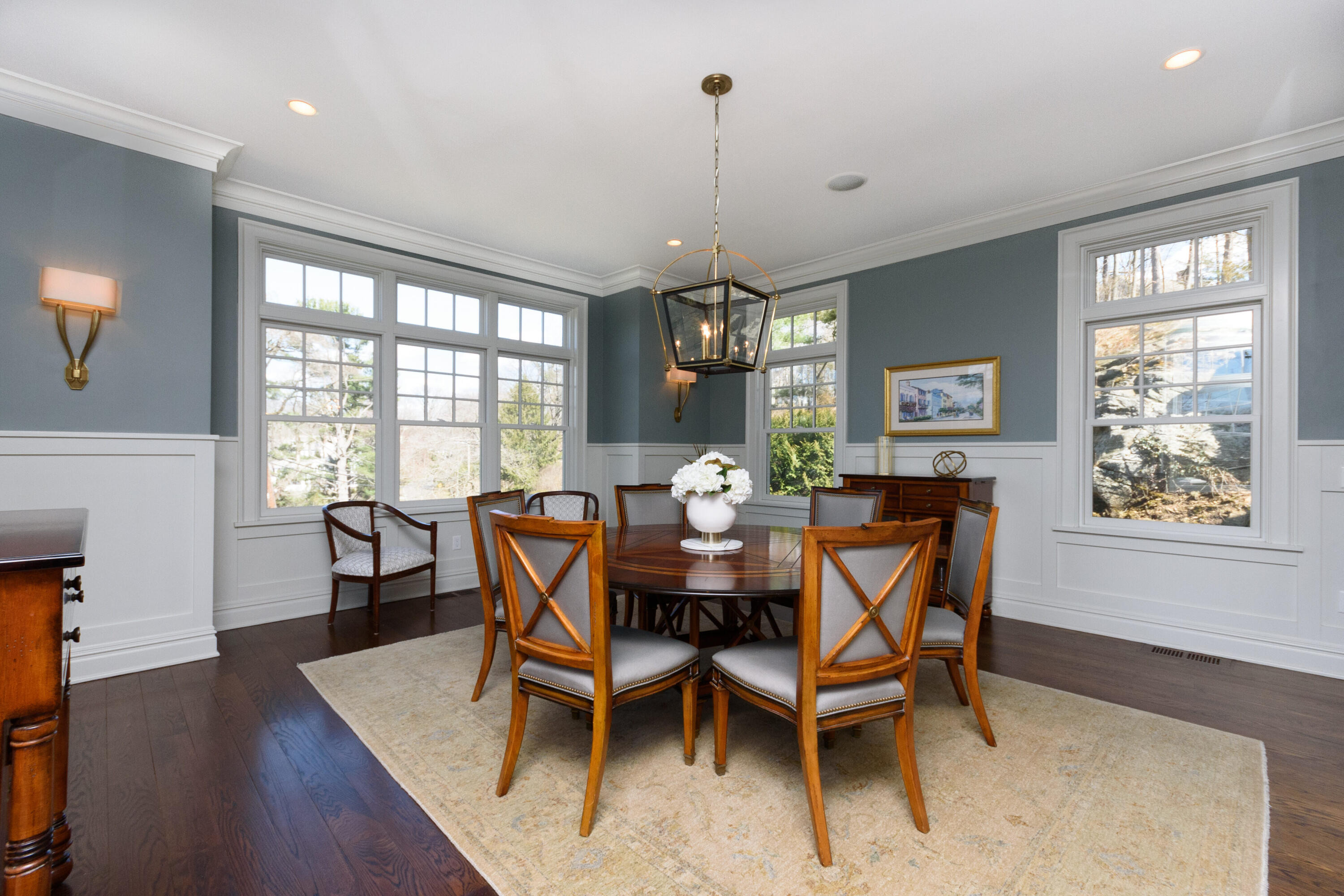 80 Goodwives River Road Darien, CT 06820 - Photo 13 of 57 a view of a dining room with furniture window and wooden floor