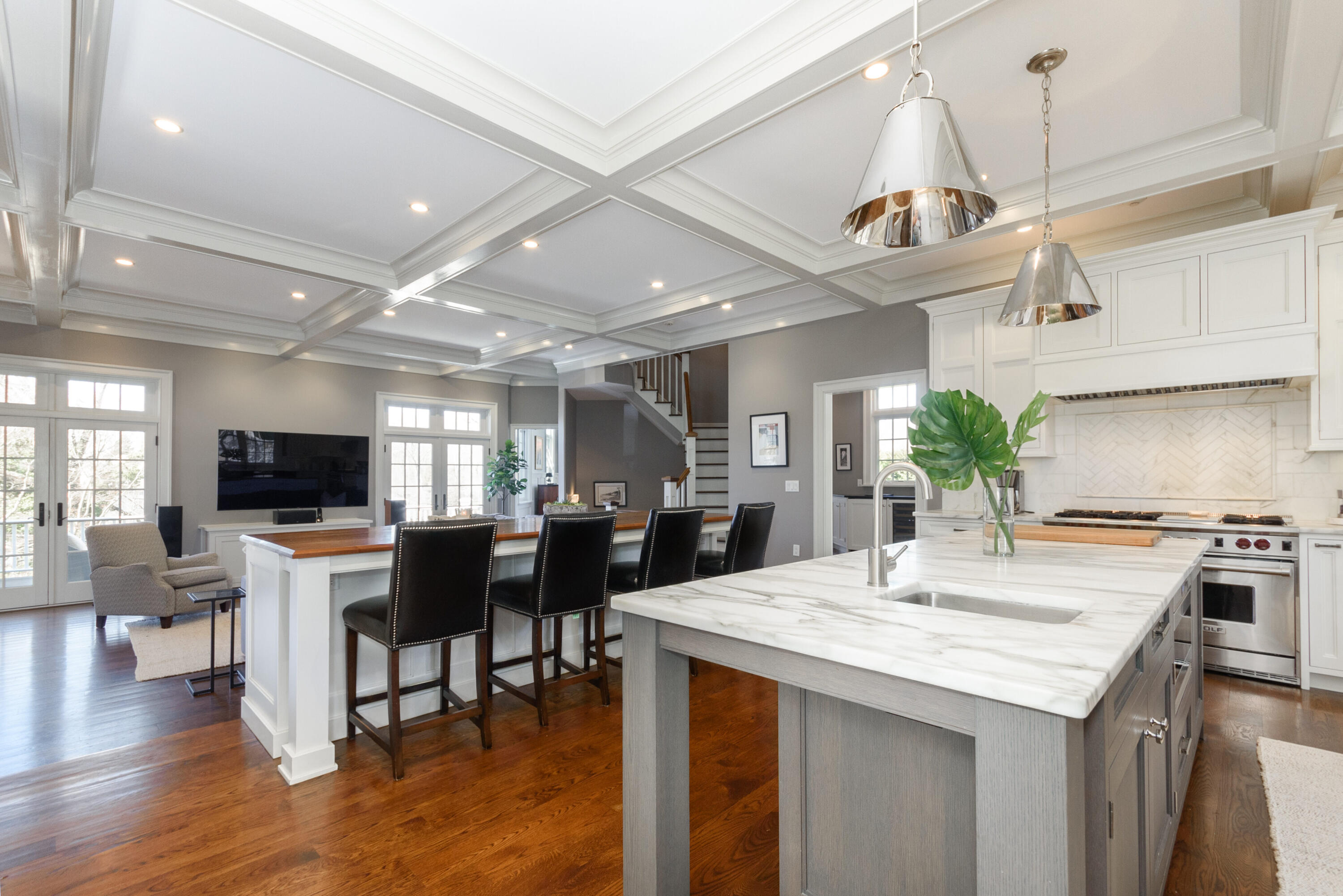 80 Goodwives River Road Darien, CT 06820 - Photo 18 of 57 a view of kitchen with cabinets and wooden floor