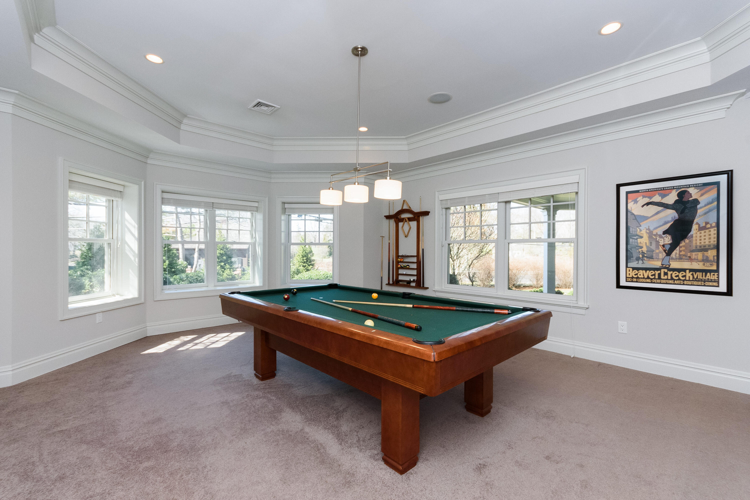80 Goodwives River Road Darien, CT 06820 - Photo 42 of 57 a room with furniture pool table and windows