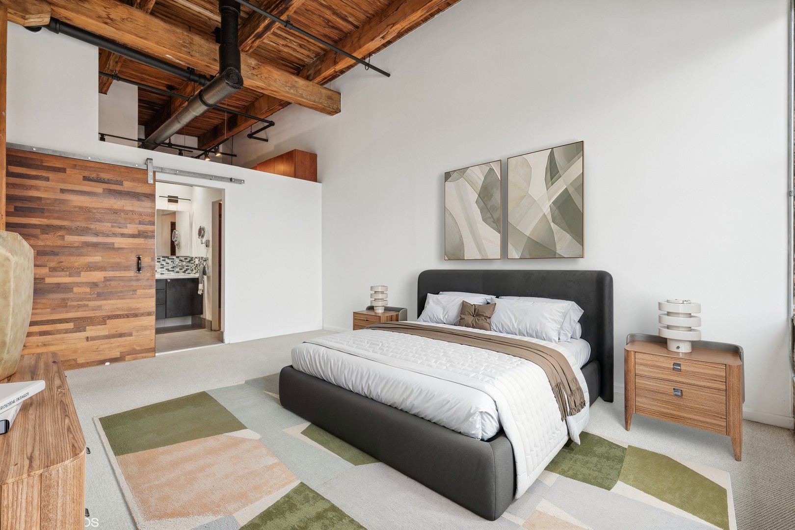 331 South Peoria Street, Unit PH6 Chicago, IL 60607 - Photo 14 of 46 a bedroom with a bed with wooden floor