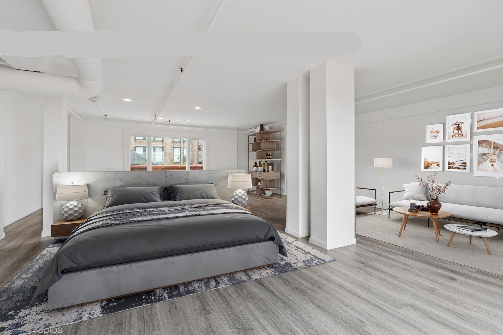 331 South Peoria Street, Unit PH6 Chicago, IL 60607 - Photo 31 of 46 a bedroom with a bed and a large window