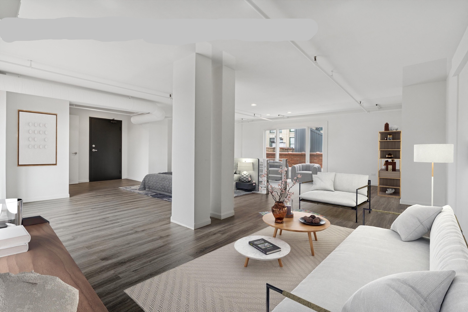 331 South Peoria Street, Unit PH6 Chicago, IL 60607 - Photo 33 of 46 a living room with furniture and wooden floor