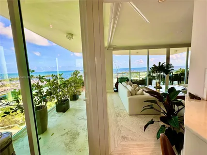 a living room with patio area