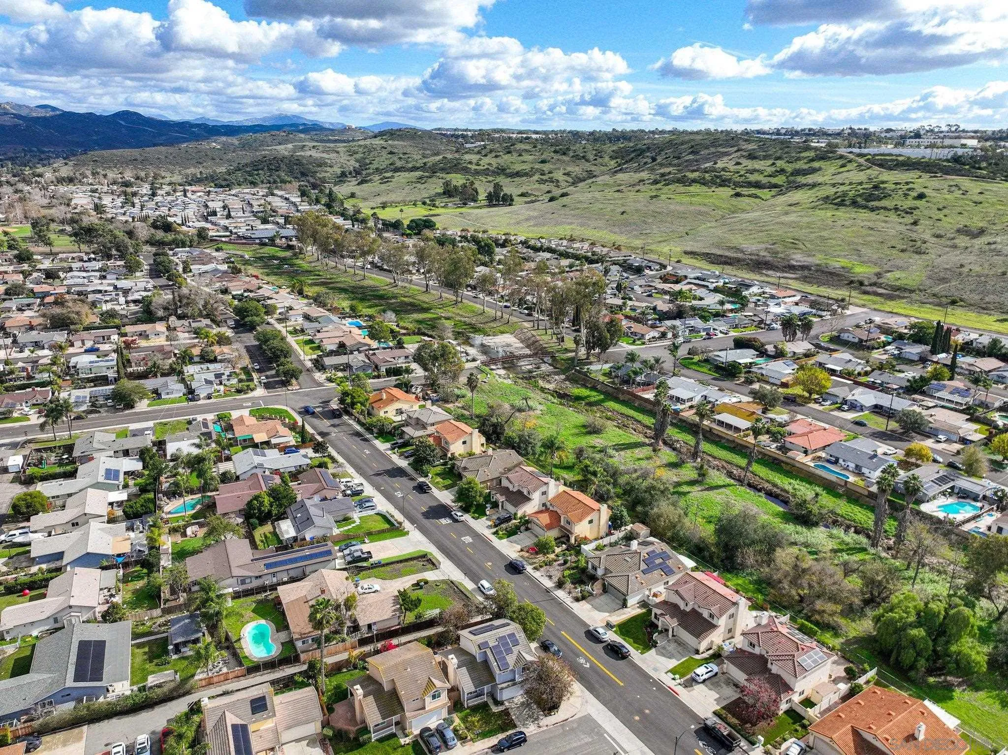 12709 Oak Knoll Road Poway, CA 92064 - Photo 33 of 36 an aerial view of residential houses with outdoor space
