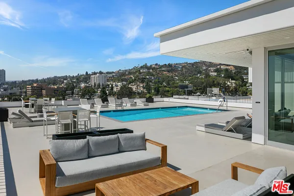 a view of a terrace with a couch
