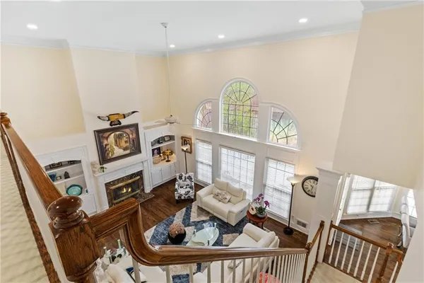 a view of a lake with houses