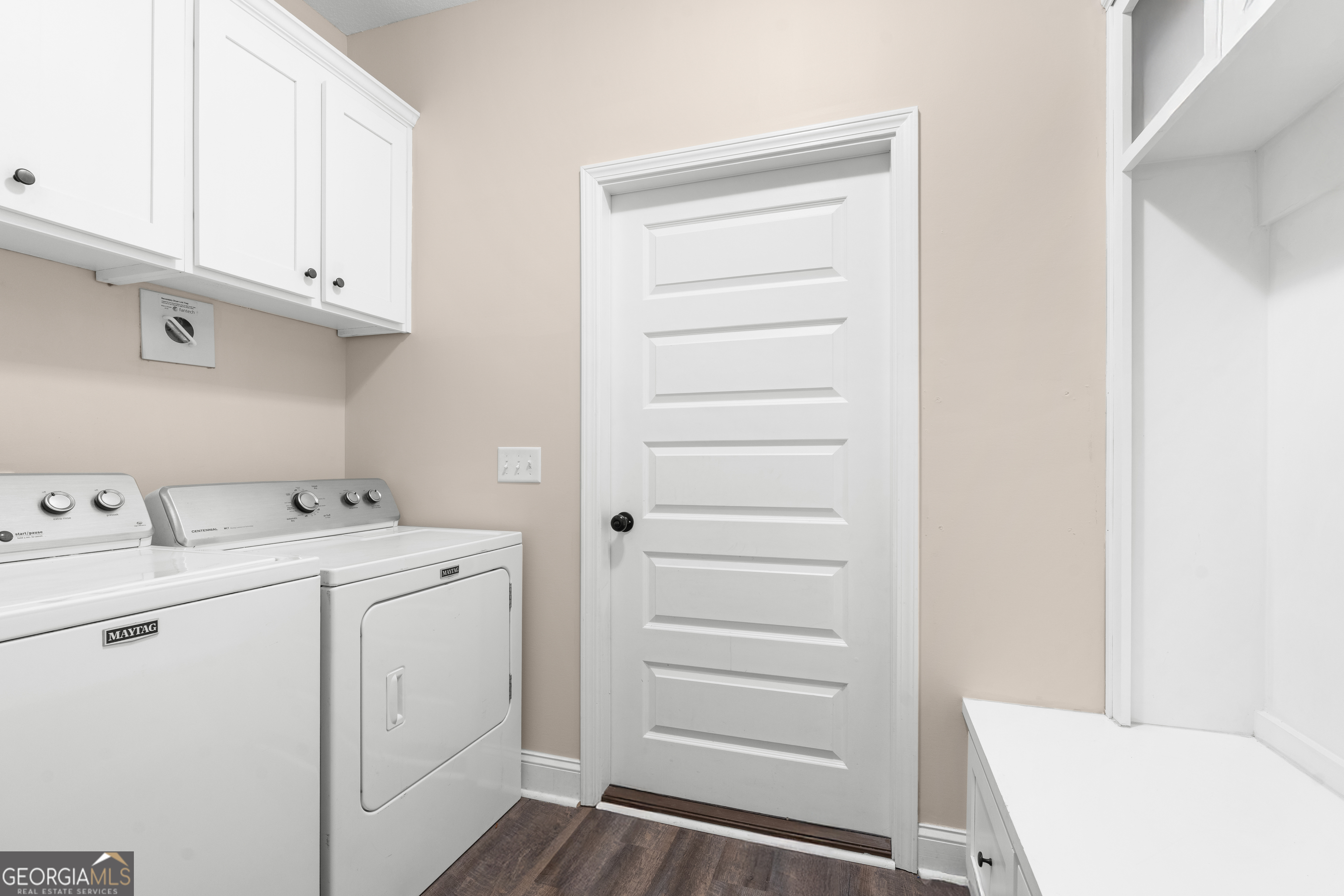 321 Farmington Road Statesboro, GA 30458 - Photo 16 of 24 a view of cabinets and utility room with dryer and washer