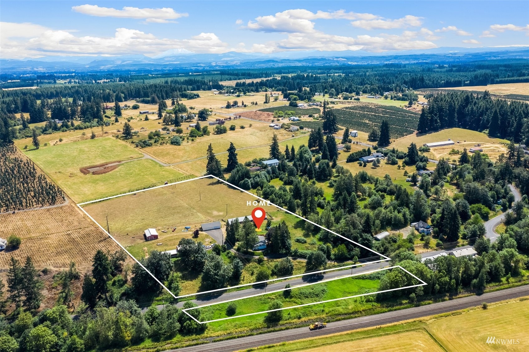 1295 Ferrier Road Winlock, WA 98596 - Photo 38 of 39 an aerial view of a house with a swimming pool