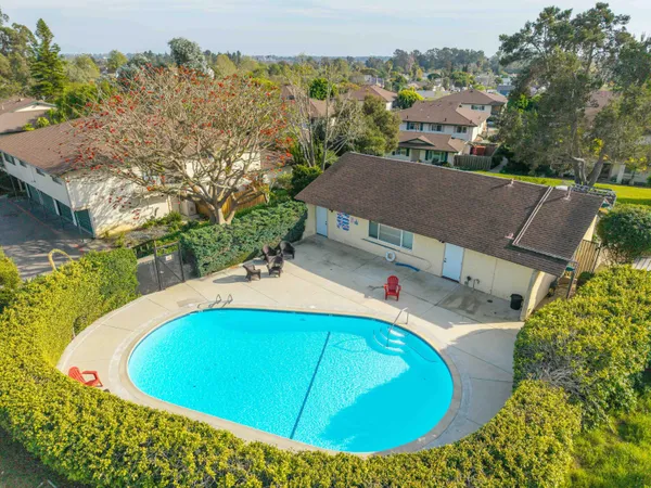 an aerial view of a house