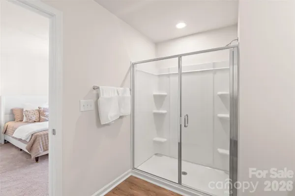 a bathroom with a shower