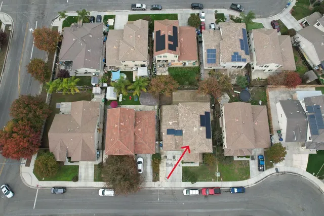 an aerial view of multiple house