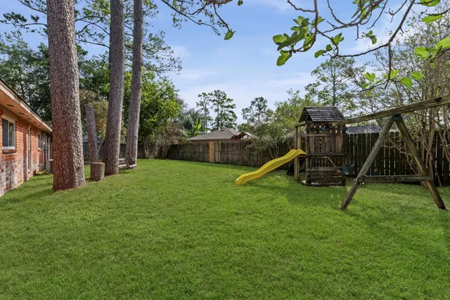 a view of a backyard with a garden