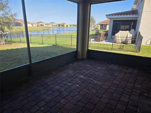 a view of a porch with a yard