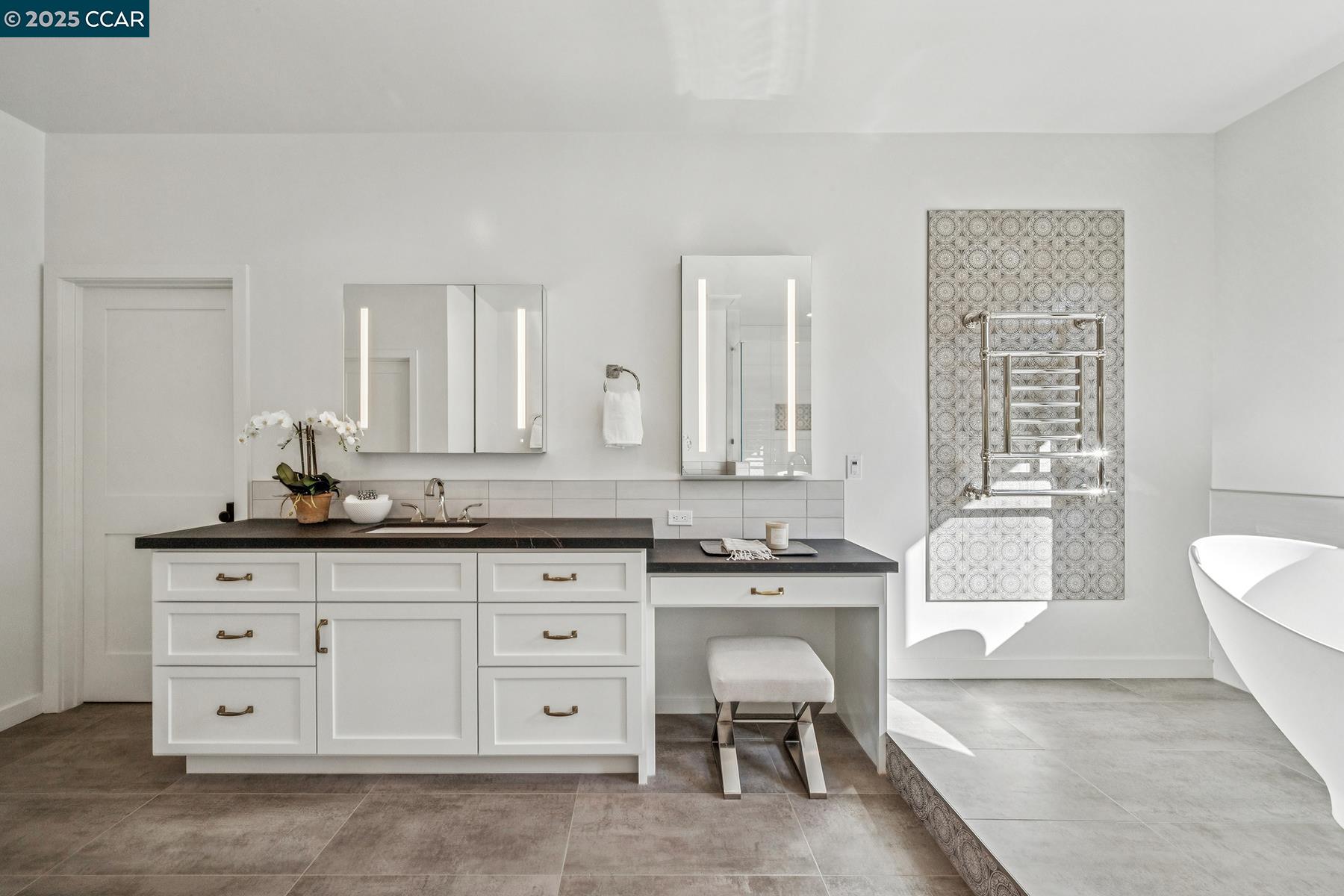 3958 Franke Lane Lafayette, CA 94549 - Photo 29 of 44 a spacious bathroom with a granite countertop sink a toilet a mirror and bathtub