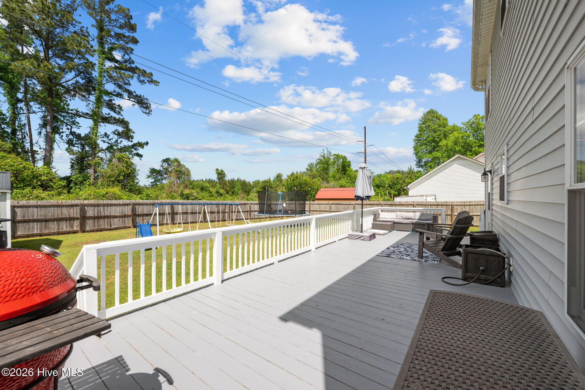 615 Fox Ridge Court Havelock, NC 28532 - Photo 7 of 40 back yard deck- privacy fenced in