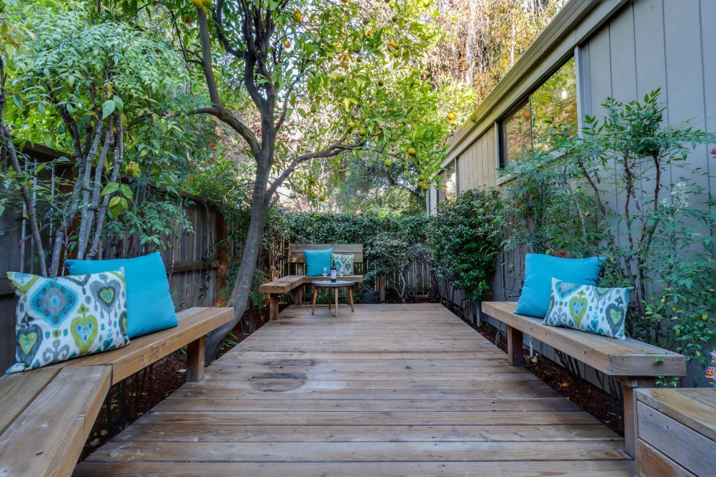 28 Farm Road Los Altos, CA 94024 - Photo 21 of 28 a view of outdoor space with seating and trees
