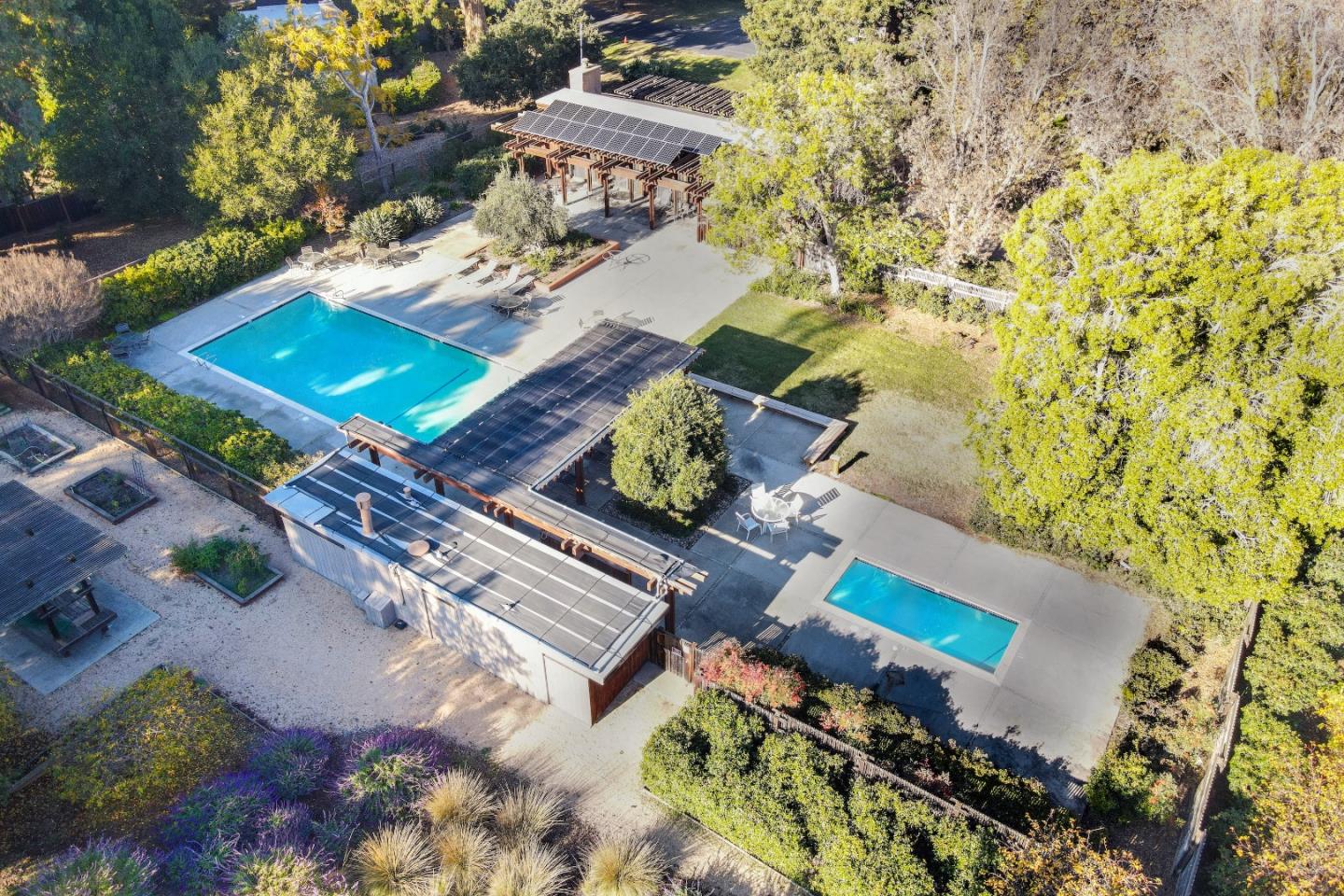 28 Farm Road Los Altos, CA 94024 - Photo 23 of 28 an aerial view of a house with a yard and trees