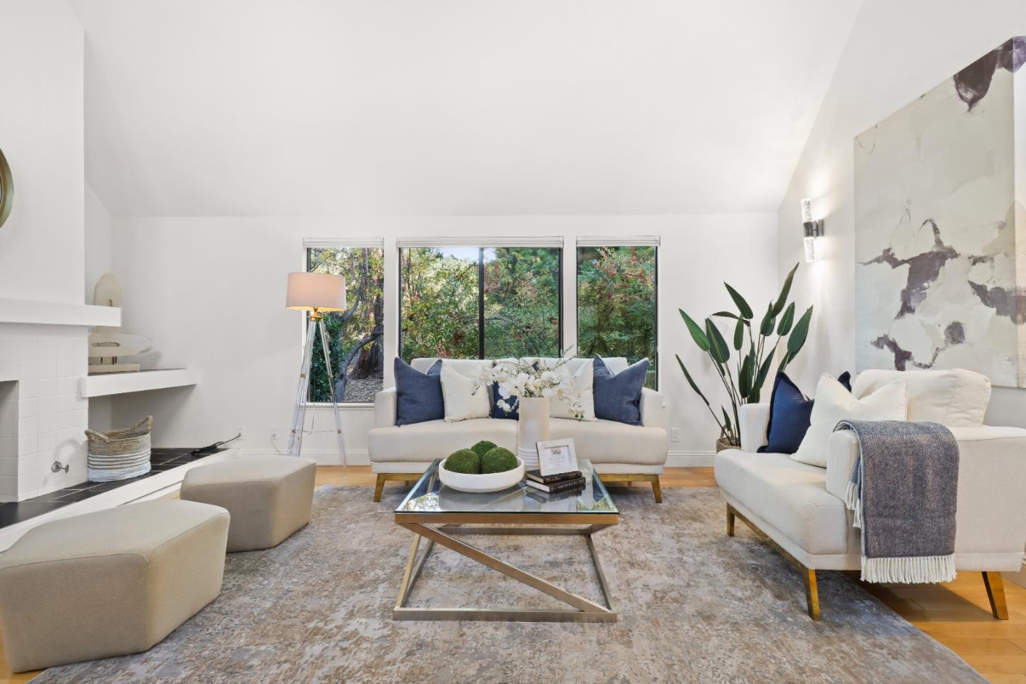28 Farm Road Los Altos, CA 94024 - Photo 5 of 28 a living room with furniture and a large window