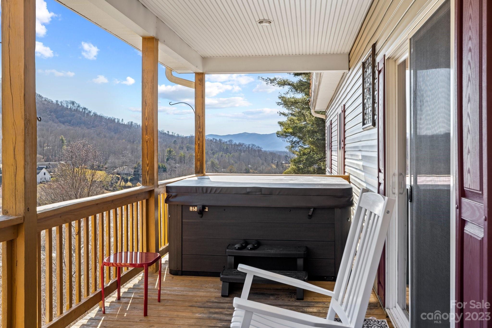 174 Diamond Point Canton, NC 28716 - Photo 35 of 43 a view of barbecue grill with wooden floor