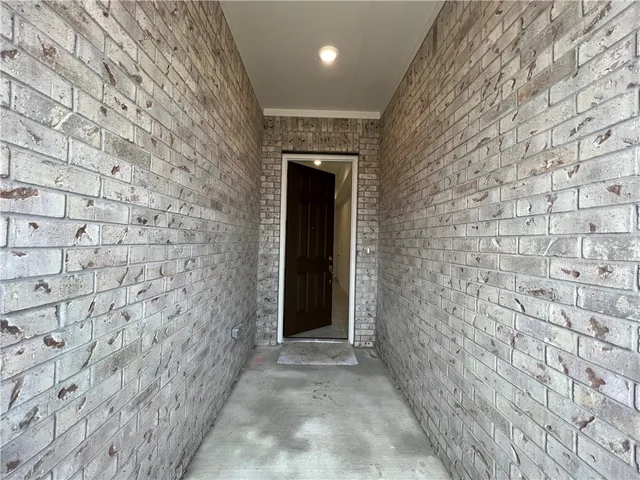 a hallway with a door