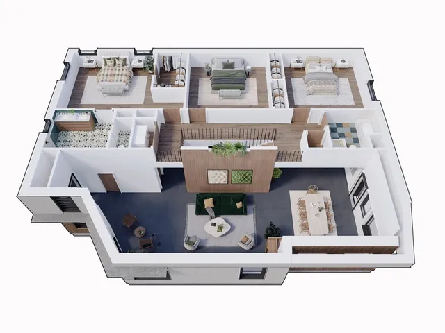 a living room with furniture and window