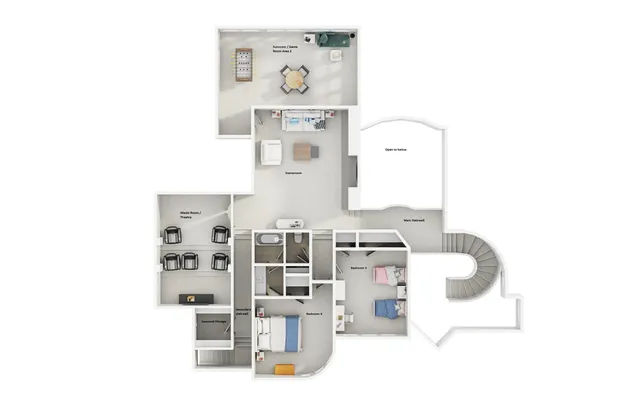 a picture of a very nice looking room with lots of stuff