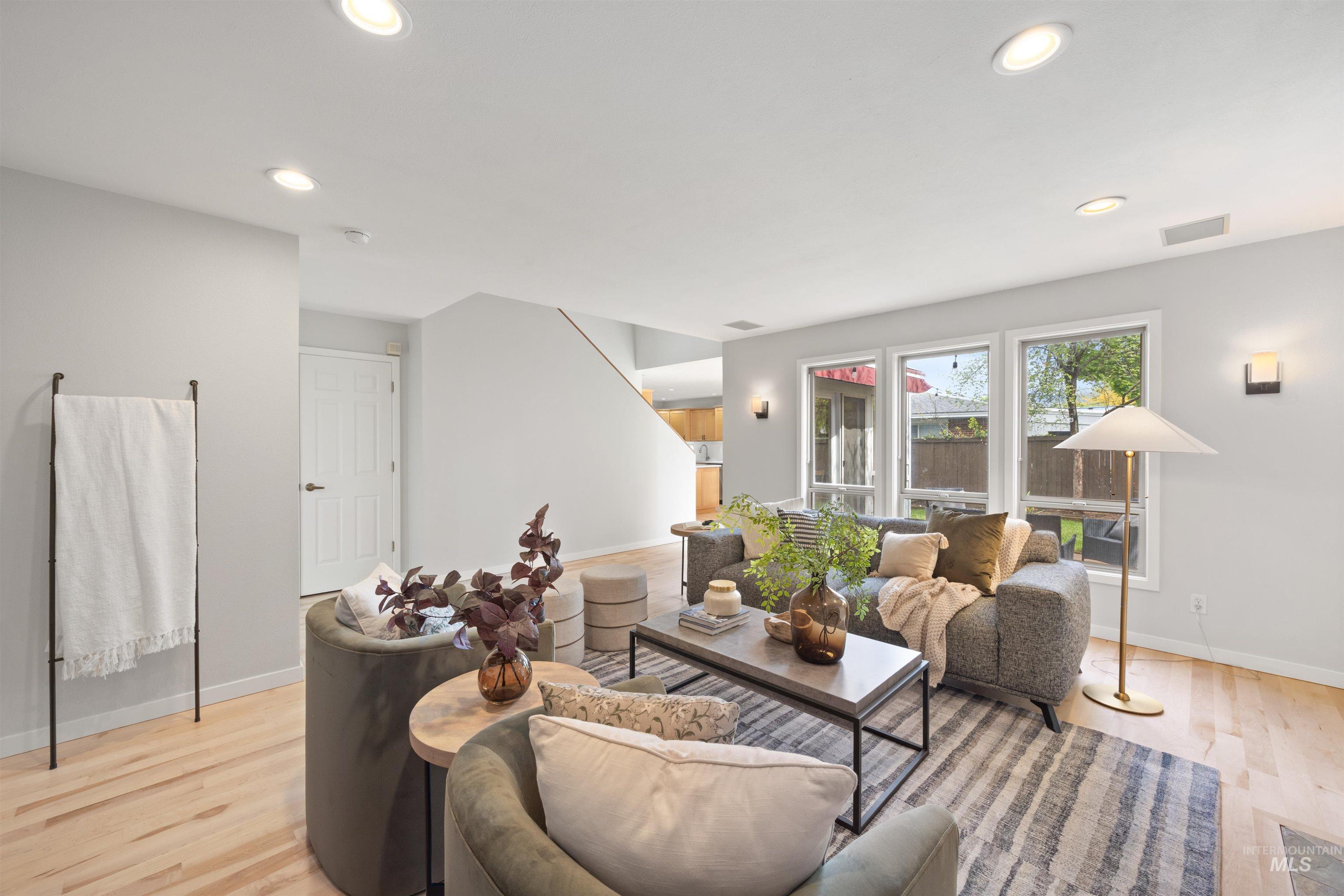1313 Martin Street Boise, ID 83706 - Photo 22 of 46 Living room featuring light wood-style floors and recessed lighting