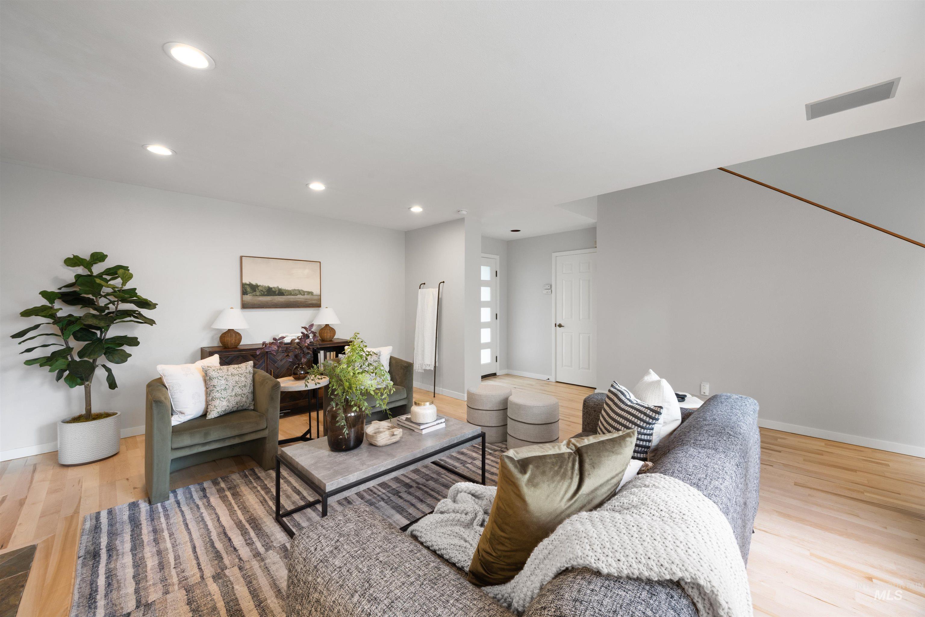 1313 Martin Street Boise, ID 83706 - Photo 23 of 46 Living area featuring light wood-style flooring and recessed lighting