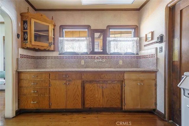 a sink with a window