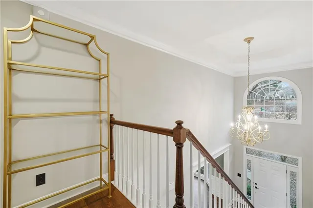 a view of a decorative light in a hallway