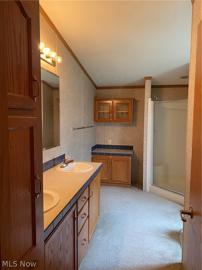 4610 Cleveland Road East, Unit V16 Huron, OH 44839 - Photo 11 of 15 Master bath with his and hers sinks. Walk in shower.