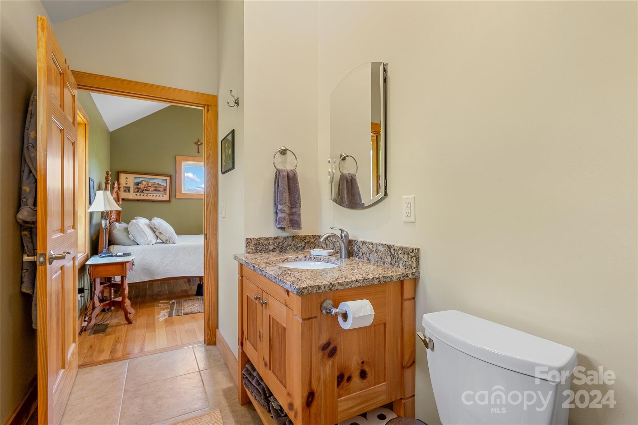 329 Cabin Hollow Drive Marshall, NC 28753 - Photo 24 of 40 a en suite bathroom with a toilet sink and mirror