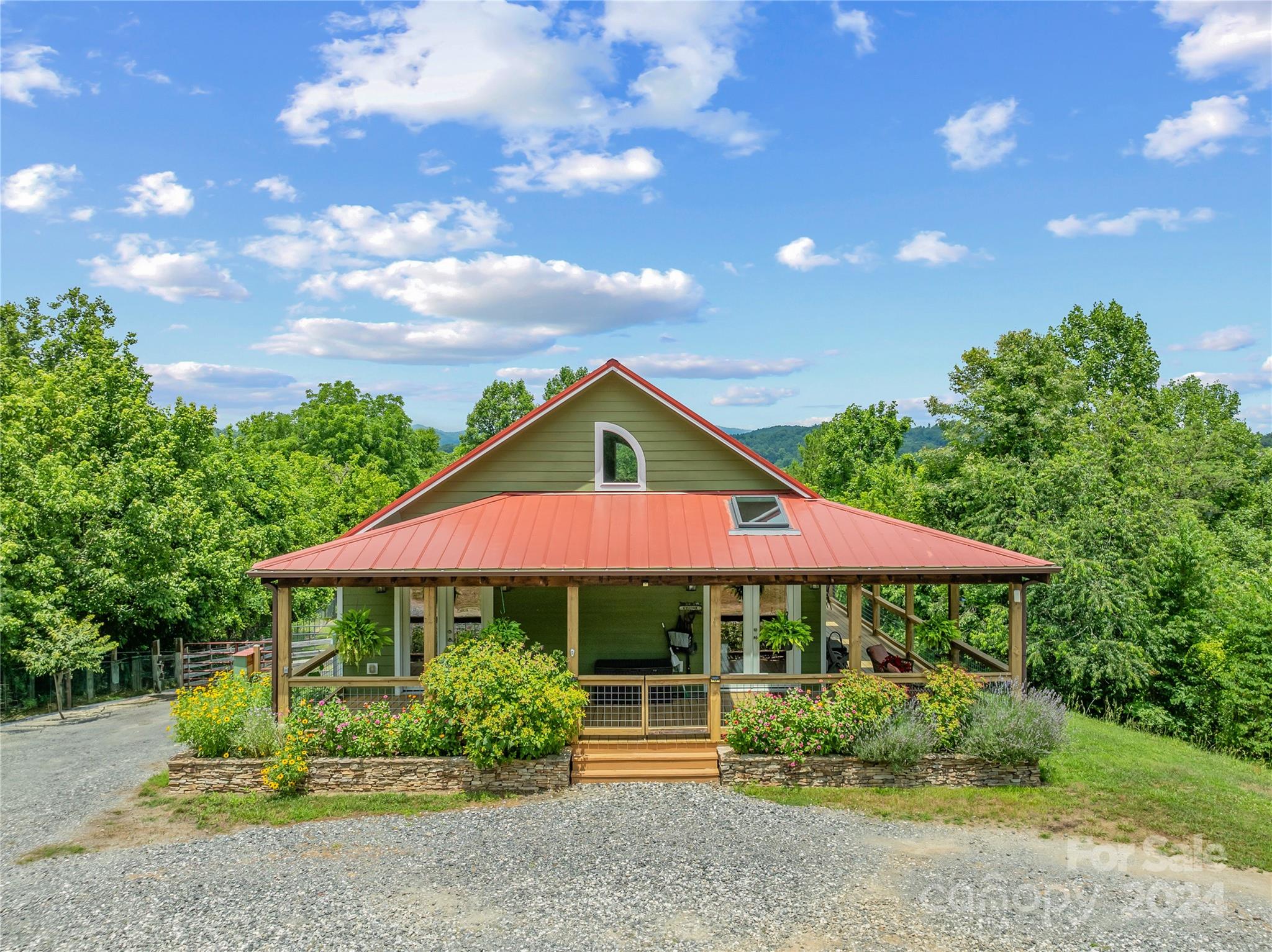 329 Cabin Hollow Drive Marshall, NC 28753 - Photo 6 of 40 a blue swimming pool with outdoor seating and yard
