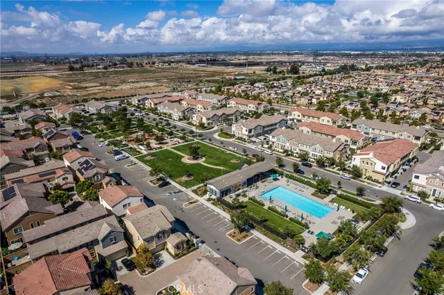 an aerial view of residential building with outdoor space