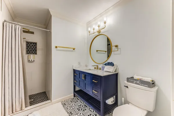 a view of balcony with wooden floor